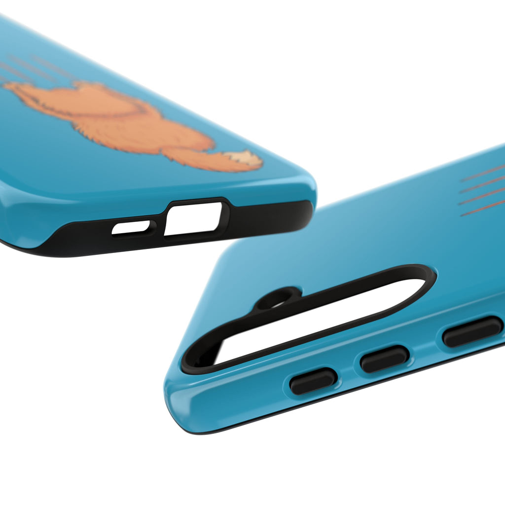 Cat Claw Blue Phone Case — Cute Hanging Orange Kitten Protective Cover