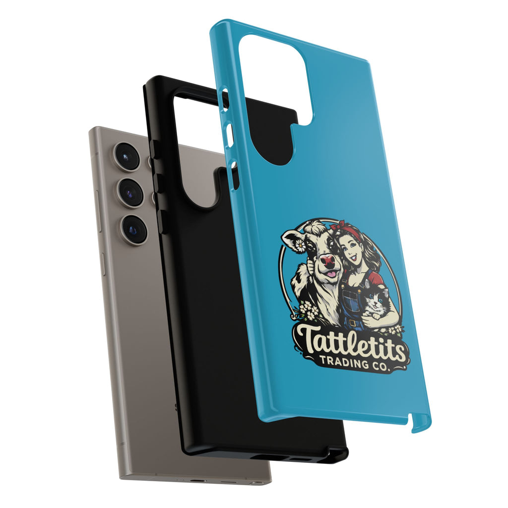 Phone Case — Retro 'Tuffellets' Logo Pattern on Teal