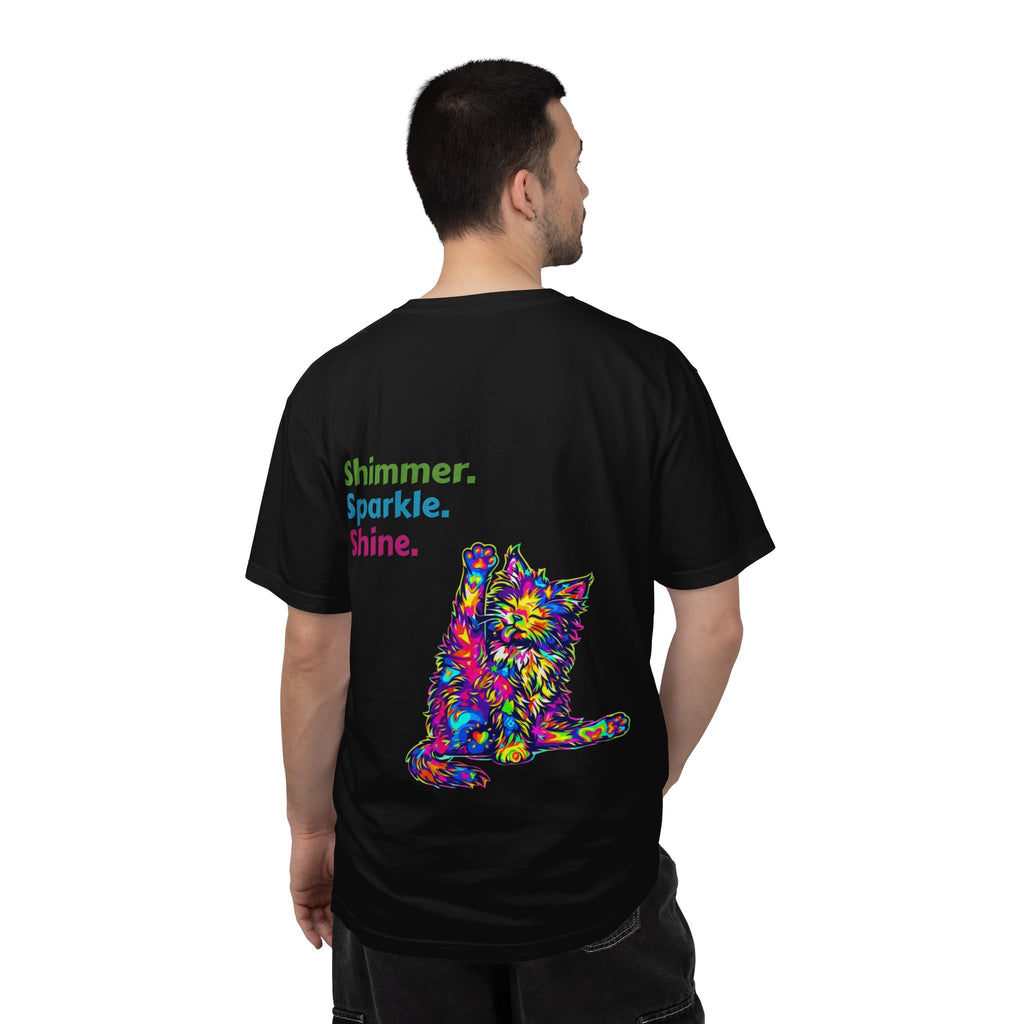 Shimmer Sparkle Shine Cat T-Shirt — Colorful Tie-Dye Cat Graphic Tee