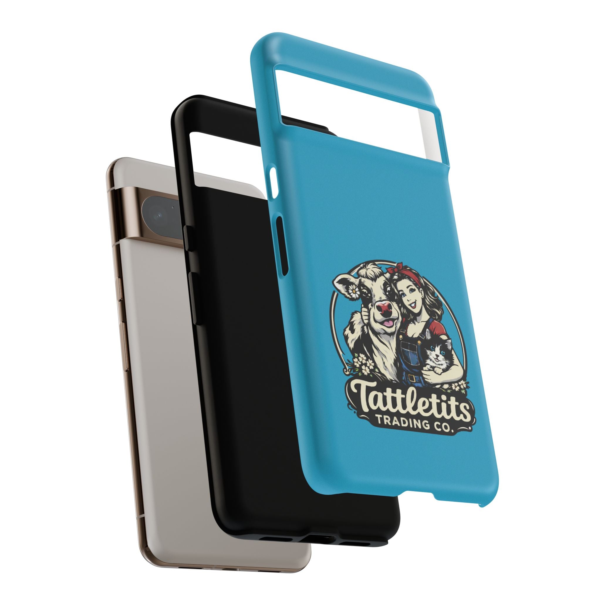 Phone Case — Retro 'Tuffellets' Logo Pattern on Teal