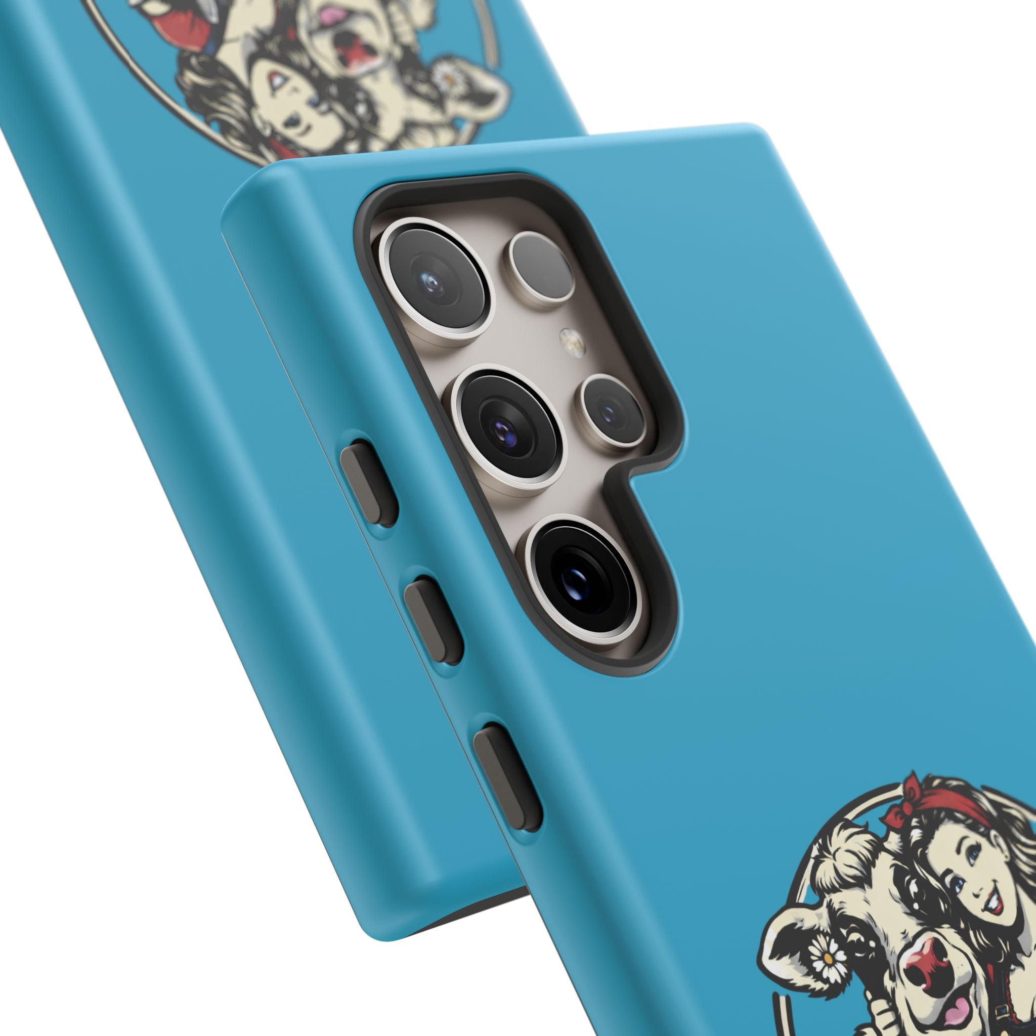 Phone Case — Retro 'Tuffellets' Logo Pattern on Teal