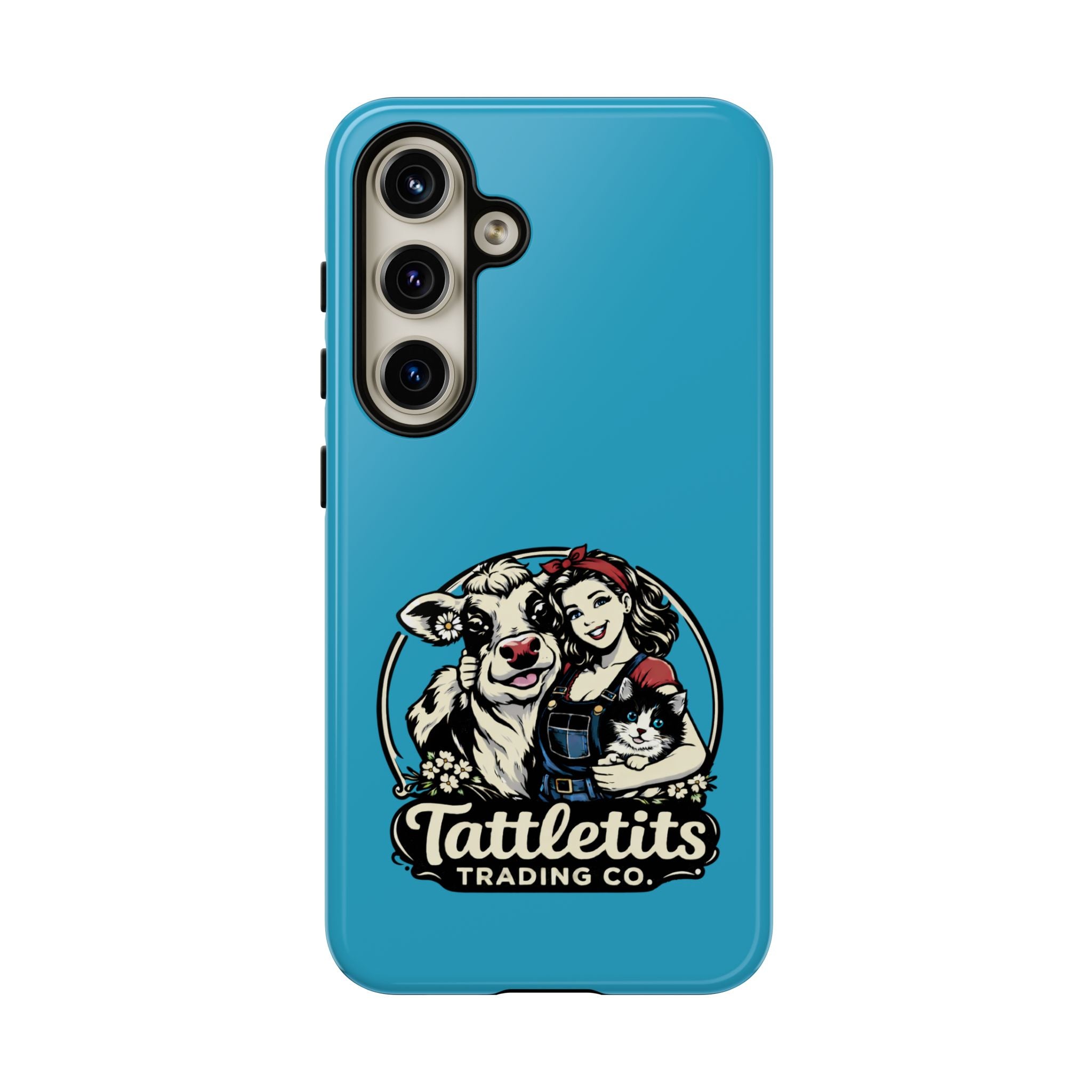 Phone Case — Retro 'Tuffellets' Logo Pattern on Teal