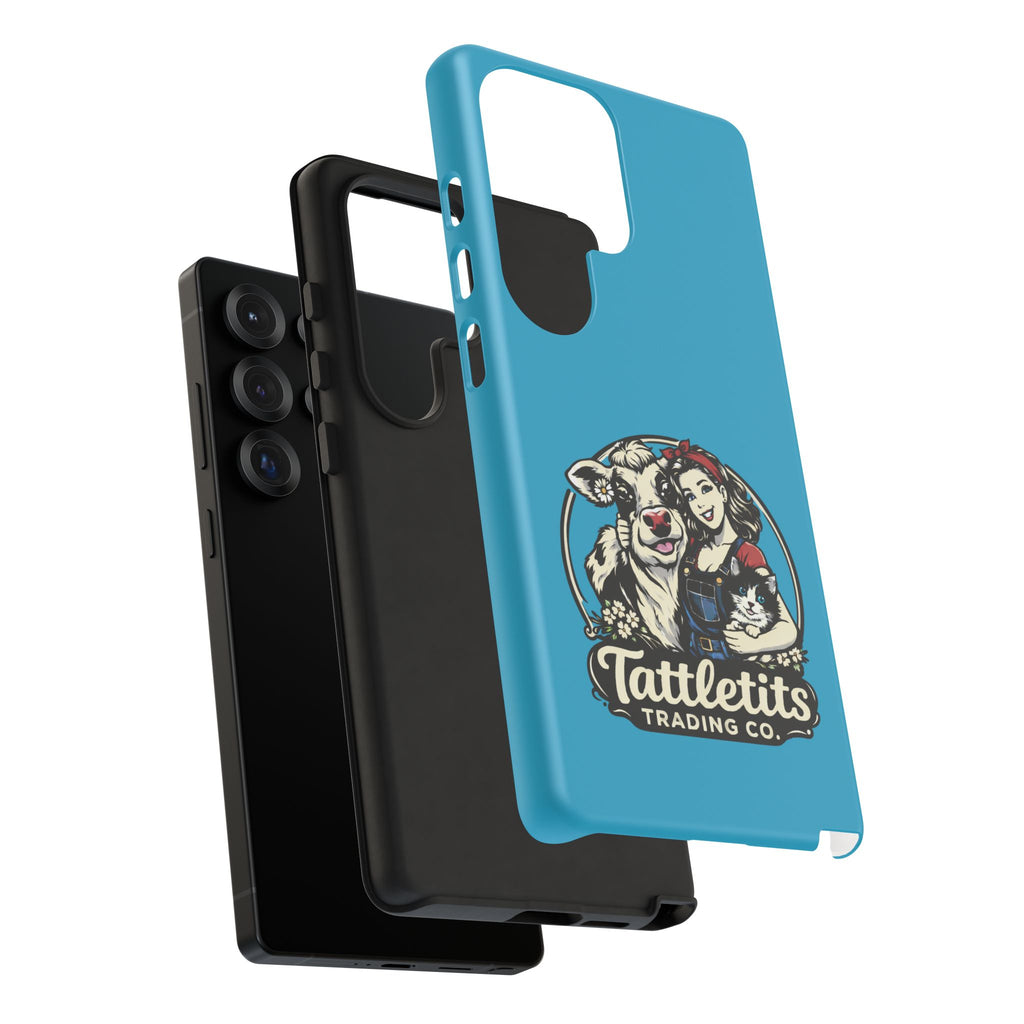 Phone Case — Retro 'Tuffellets' Logo Pattern on Teal