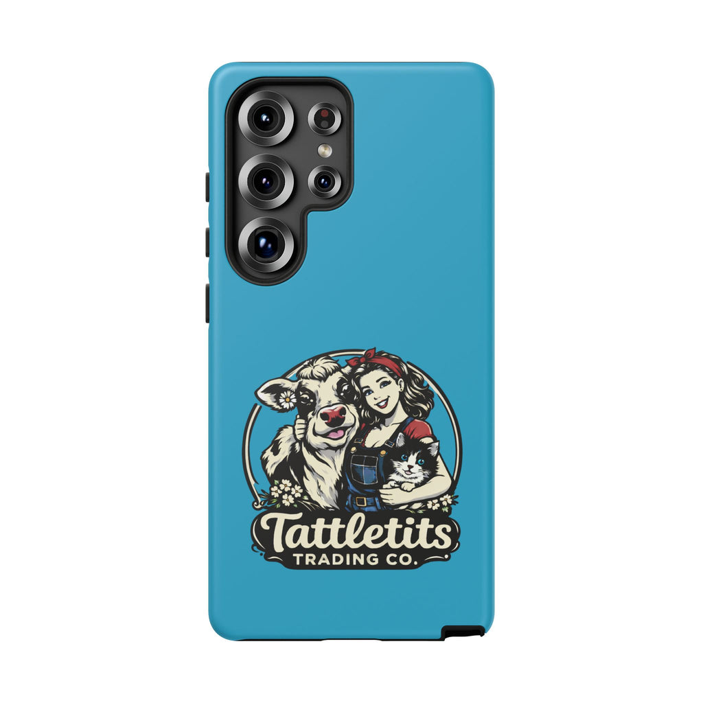Phone Case — Retro 'Tuffellets' Logo Pattern on Teal