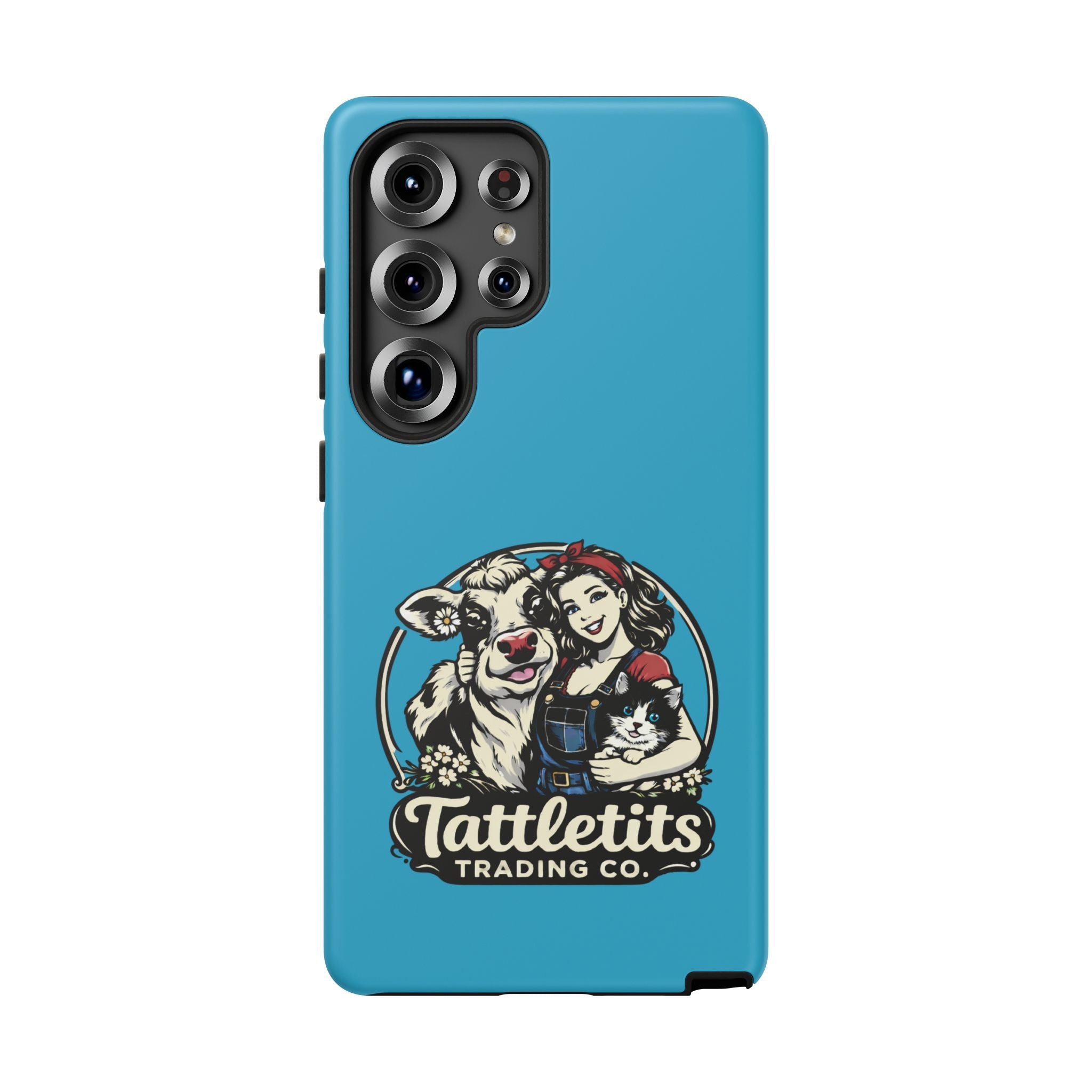 Phone Case — Retro 'Tuffellets' Logo Pattern on Teal
