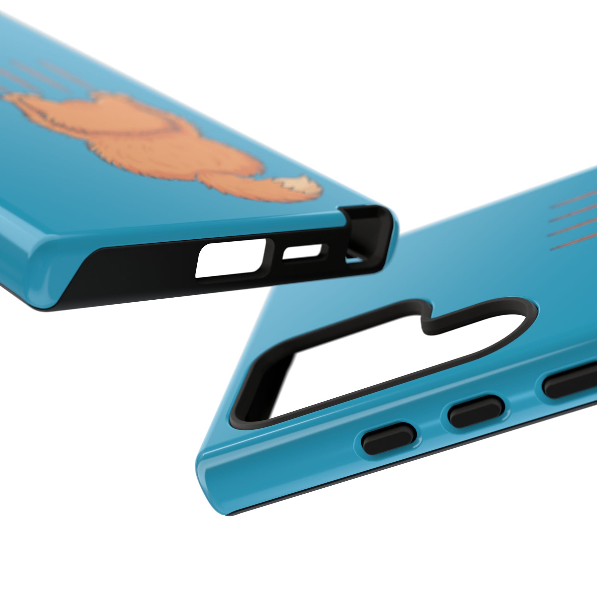 Cat Claw Blue Phone Case — Cute Hanging Orange Kitten Protective Cover