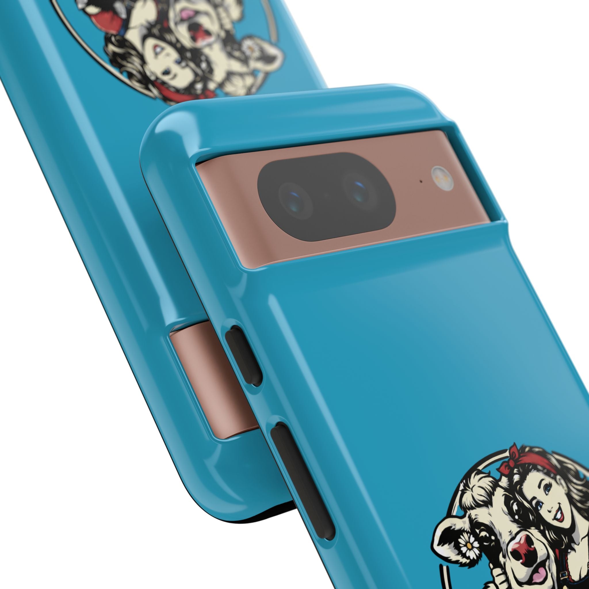 Phone Case — Retro 'Tuffellets' Logo Pattern on Teal