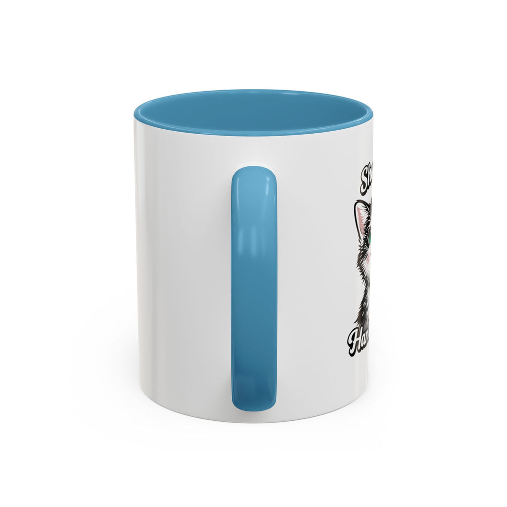 Cat Lover Accent Coffee Mug — Cute Staring Cat Design (11/15 oz)