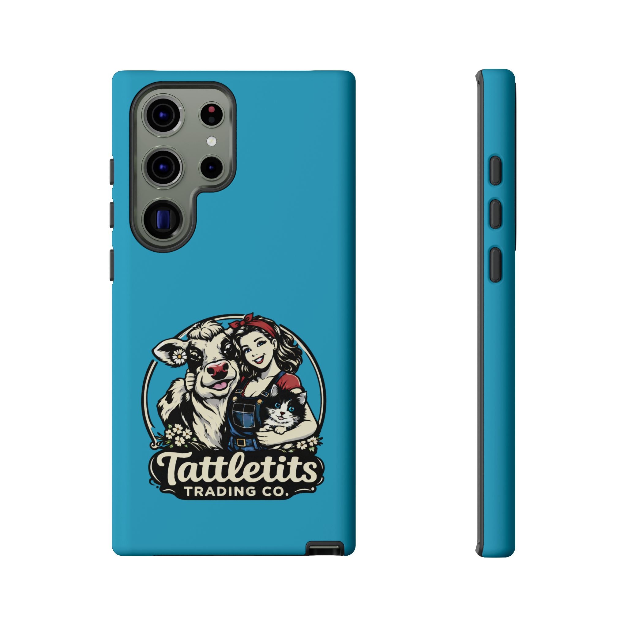 Phone Case — Retro 'Tuffellets' Logo Pattern on Teal