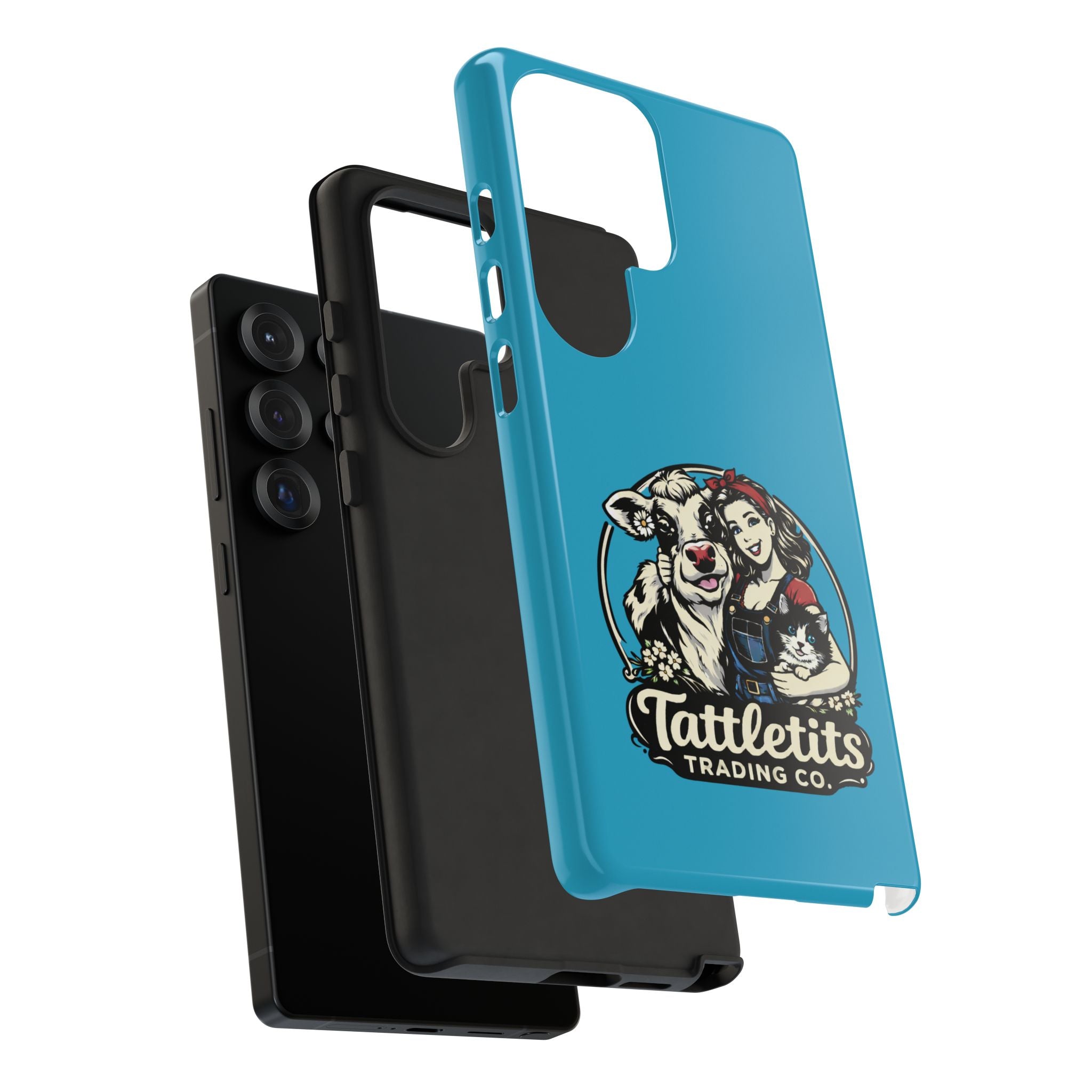 Phone Case — Retro 'Tuffellets' Logo Pattern on Teal