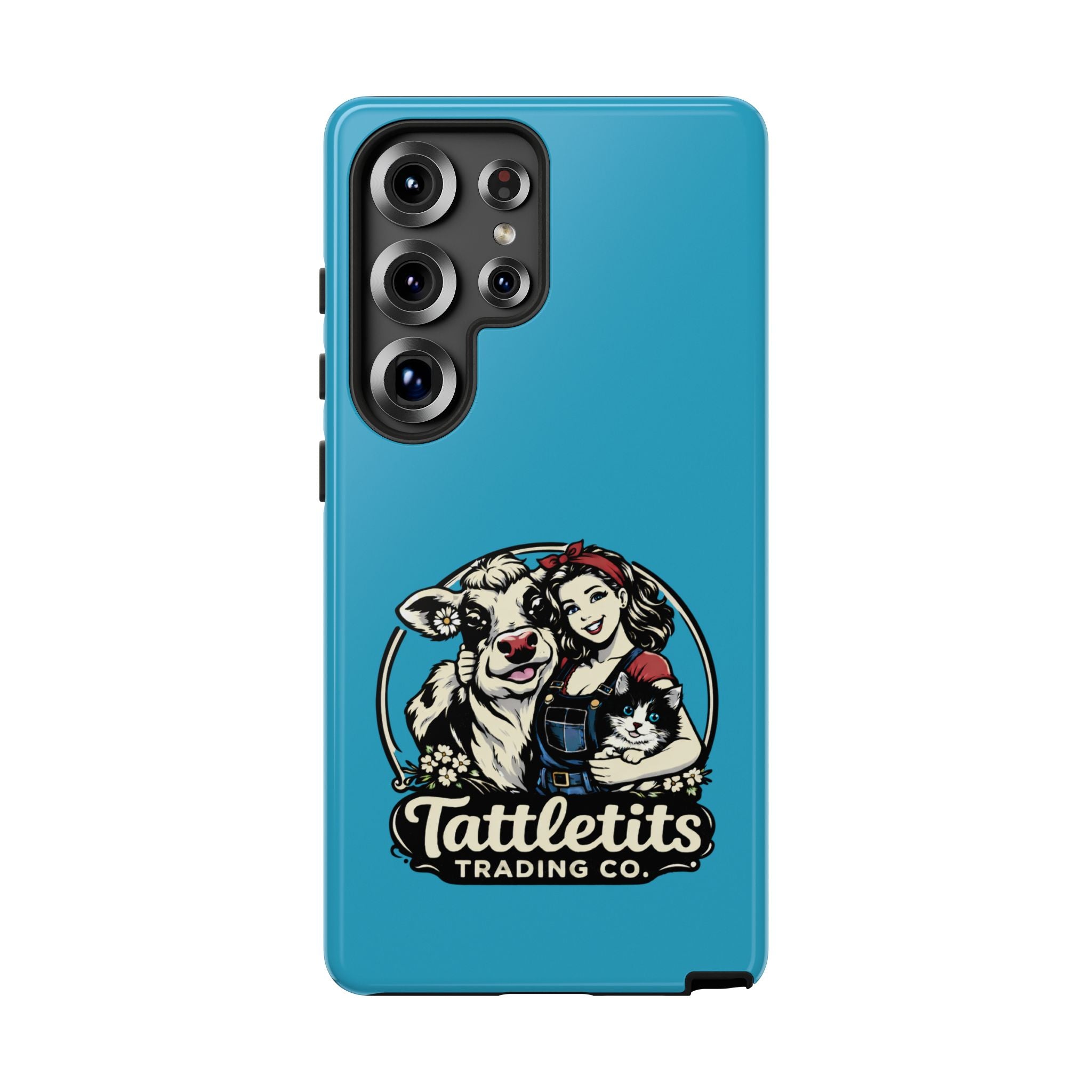 Phone Case — Retro 'Tuffellets' Logo Pattern on Teal