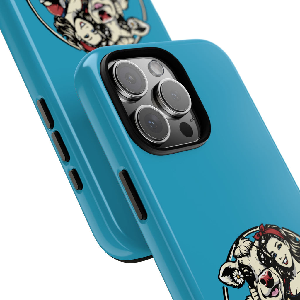 Phone Case — Retro 'Tuffellets' Logo Pattern on Teal