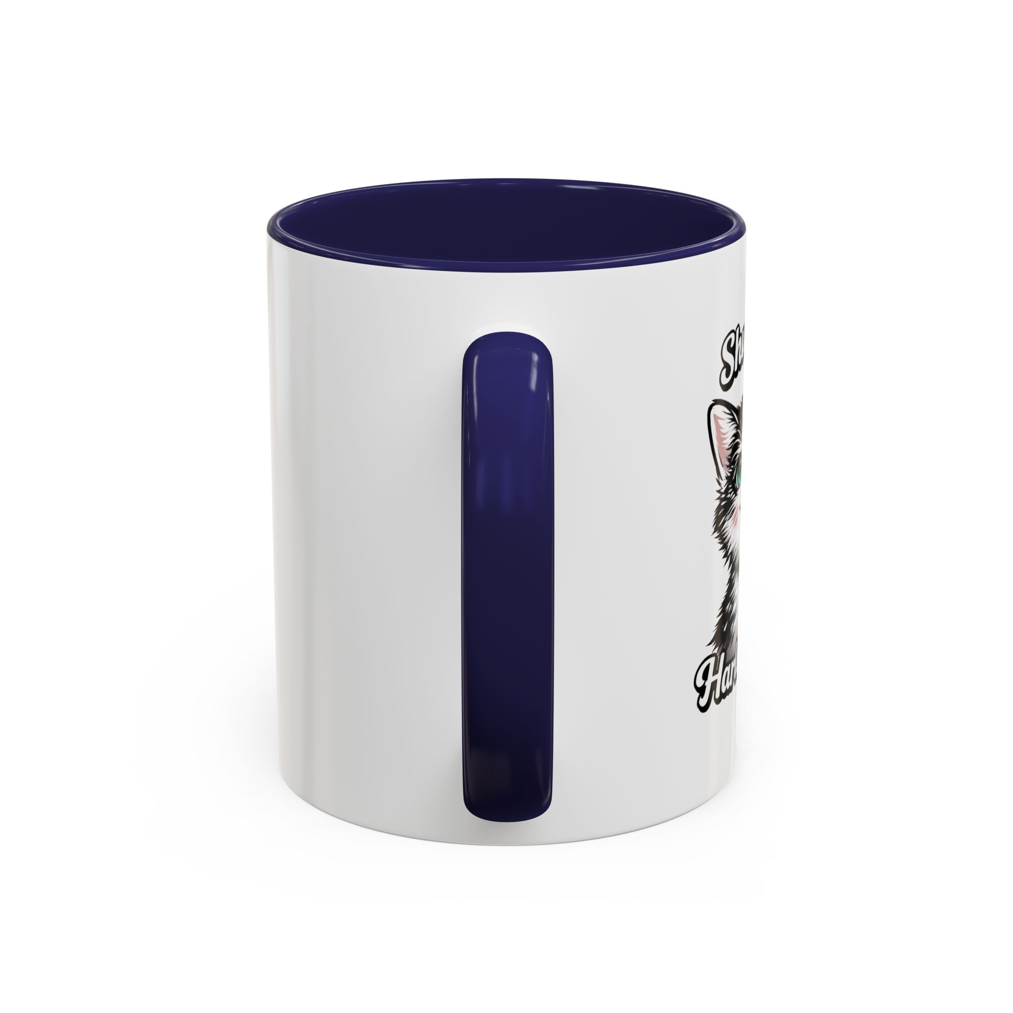 Cat Lover Accent Coffee Mug — Cute Staring Cat Design (11/15 oz)