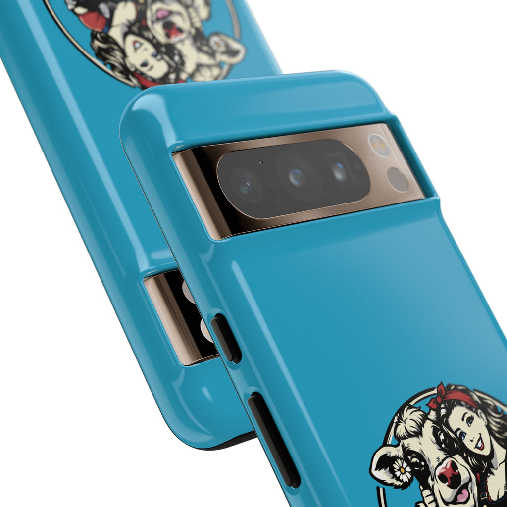 Phone Case — Retro 'Tuffellets' Logo Pattern on Teal