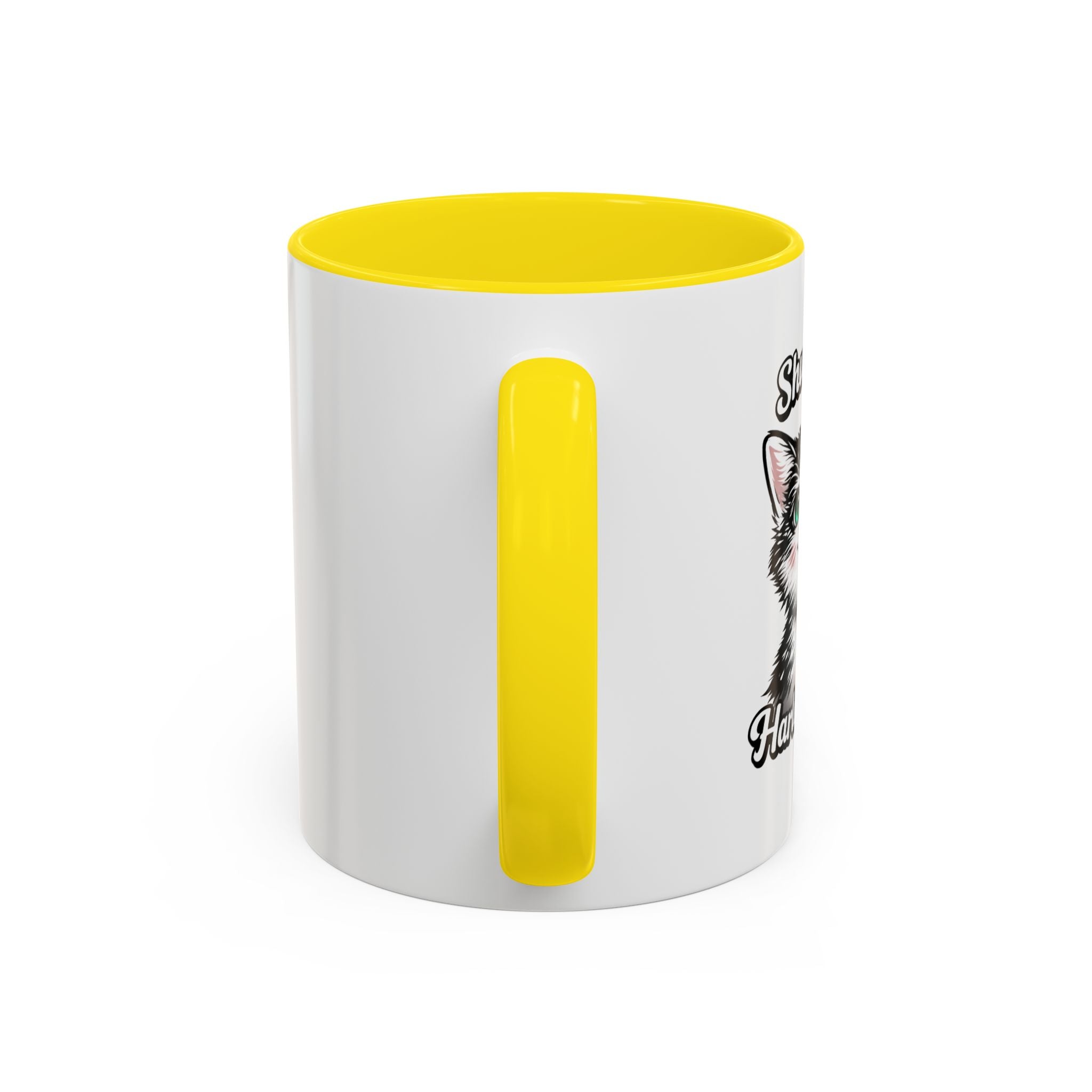 Cat Lover Accent Coffee Mug — Cute Staring Cat Design (11/15 oz)