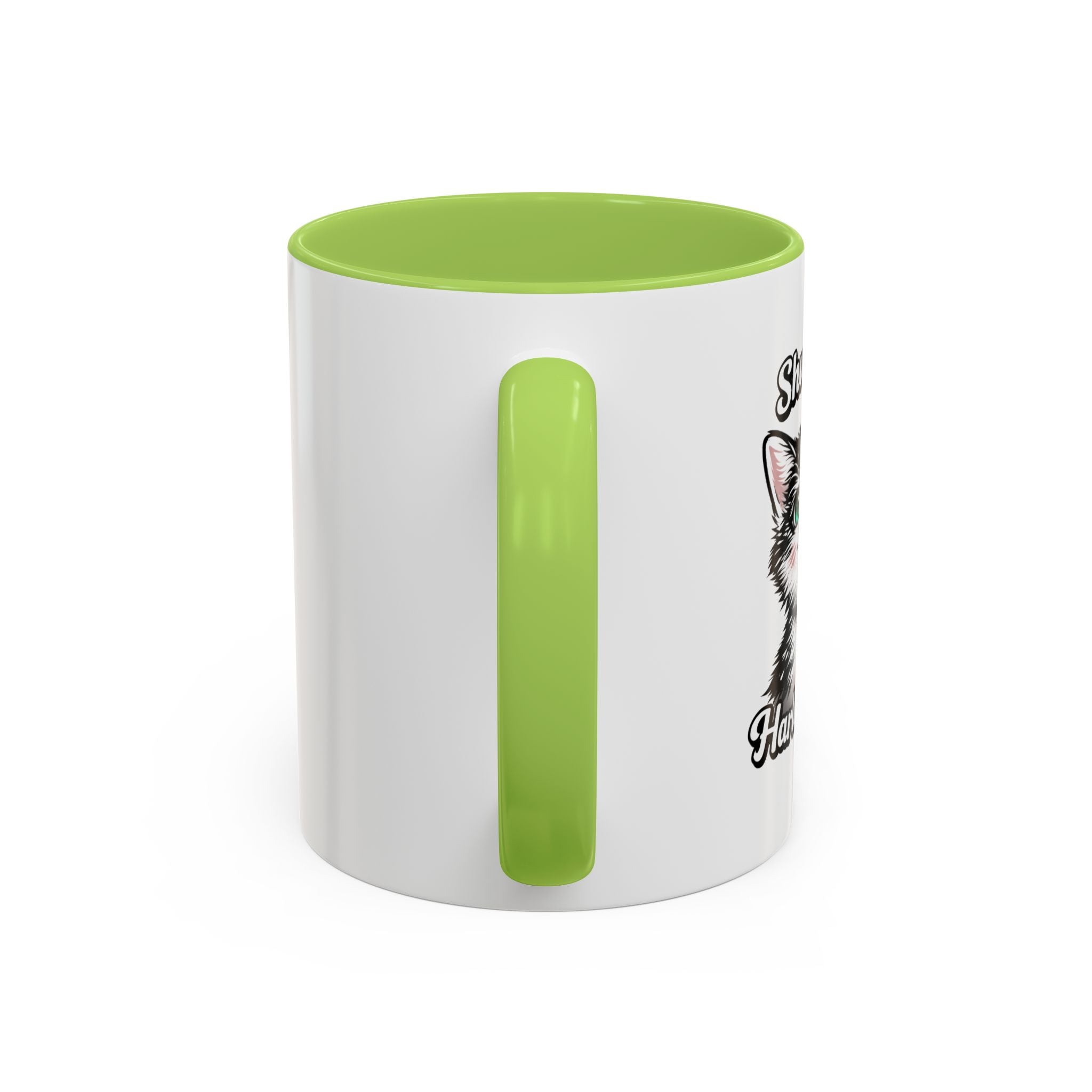 Cat Lover Accent Coffee Mug — Cute Staring Cat Design (11/15 oz)