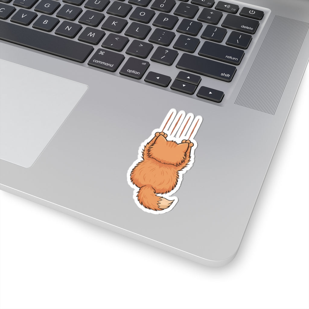 Cute Clinging Kitten Sticker — Waterproof Kiss-Cut Laptop Decal