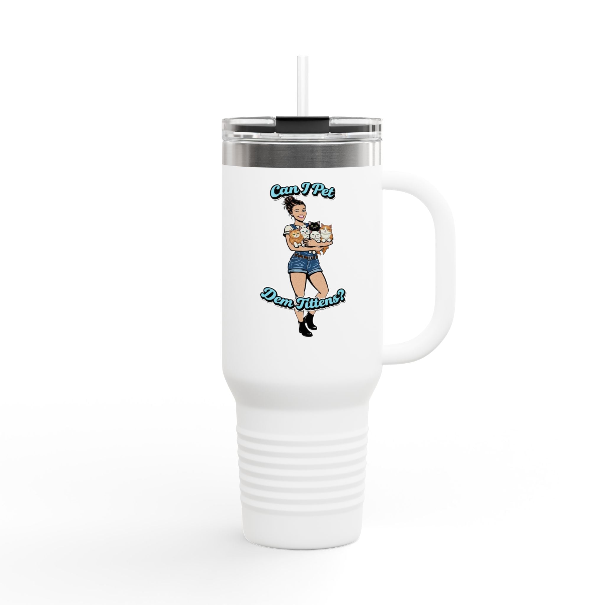 40oz Insulated Travel Mug — Retro Pinup 'Guns & Pies' Design