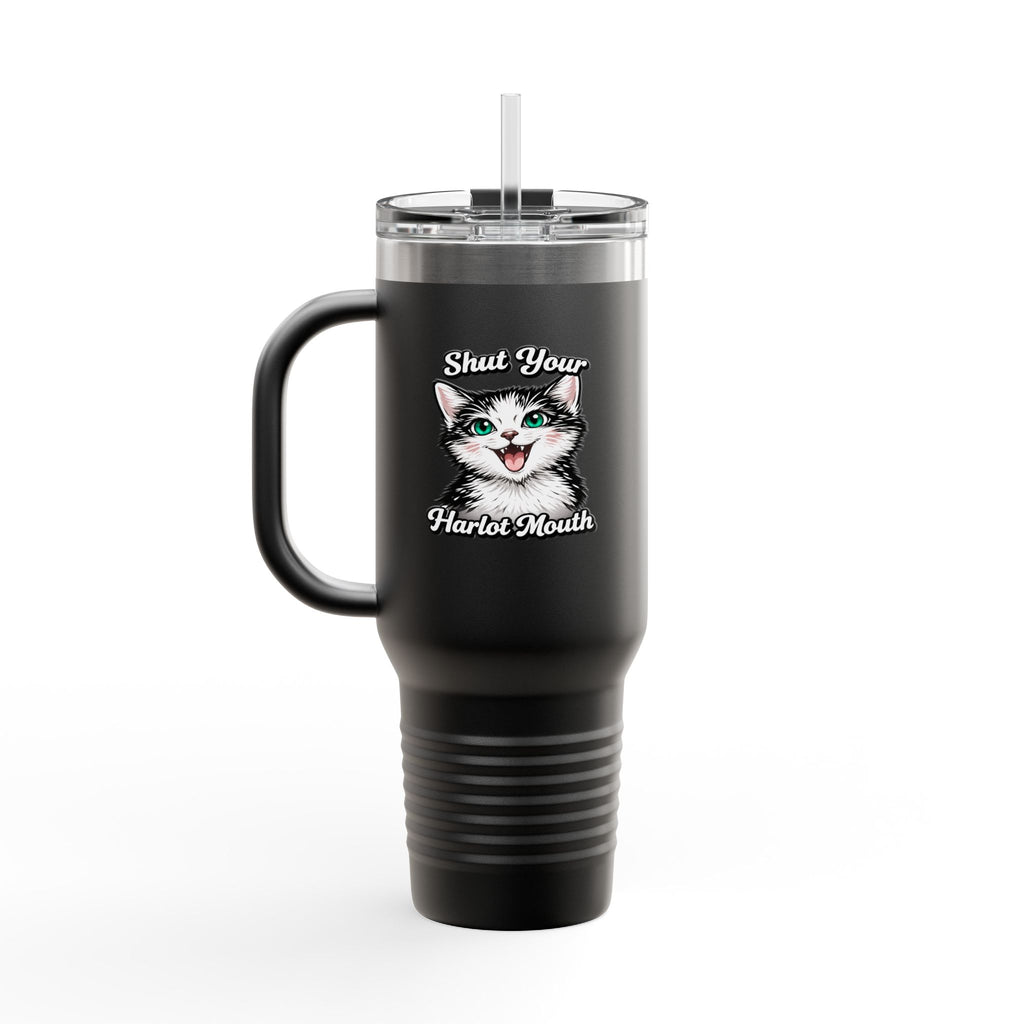 40oz Insulated Travel Mug — Mint Tumbler with Straw & Handle