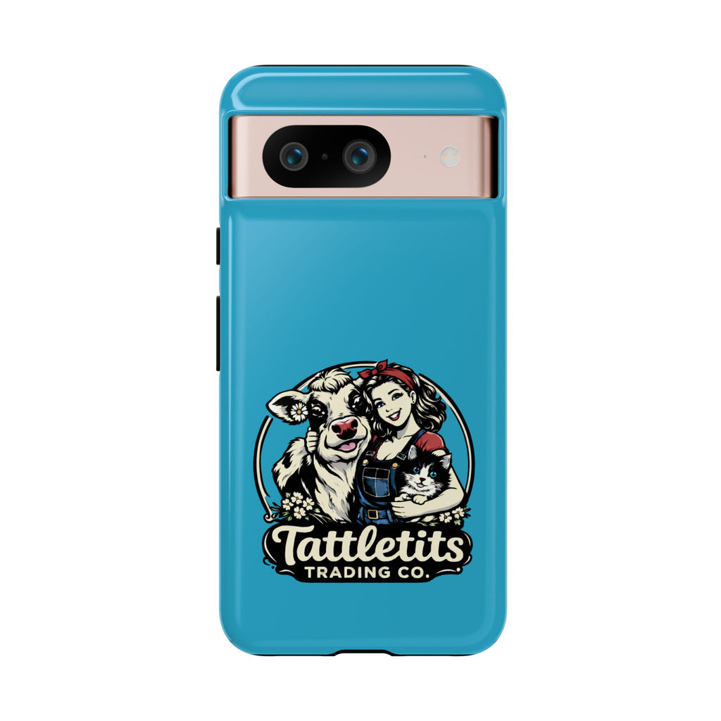 Phone Case — Retro 'Tuffellets' Logo Pattern on Teal