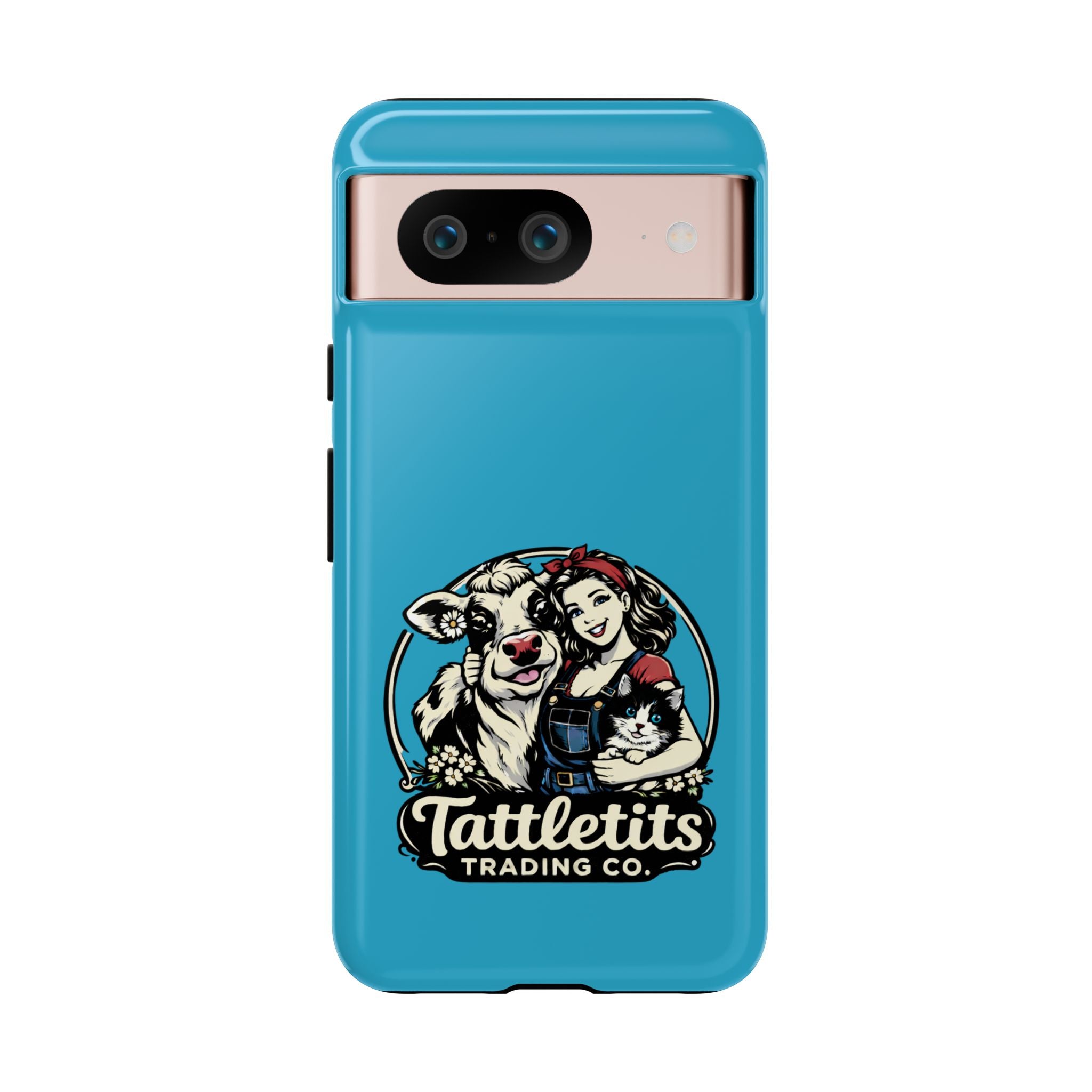 Phone Case — Retro 'Tuffellets' Logo Pattern on Teal