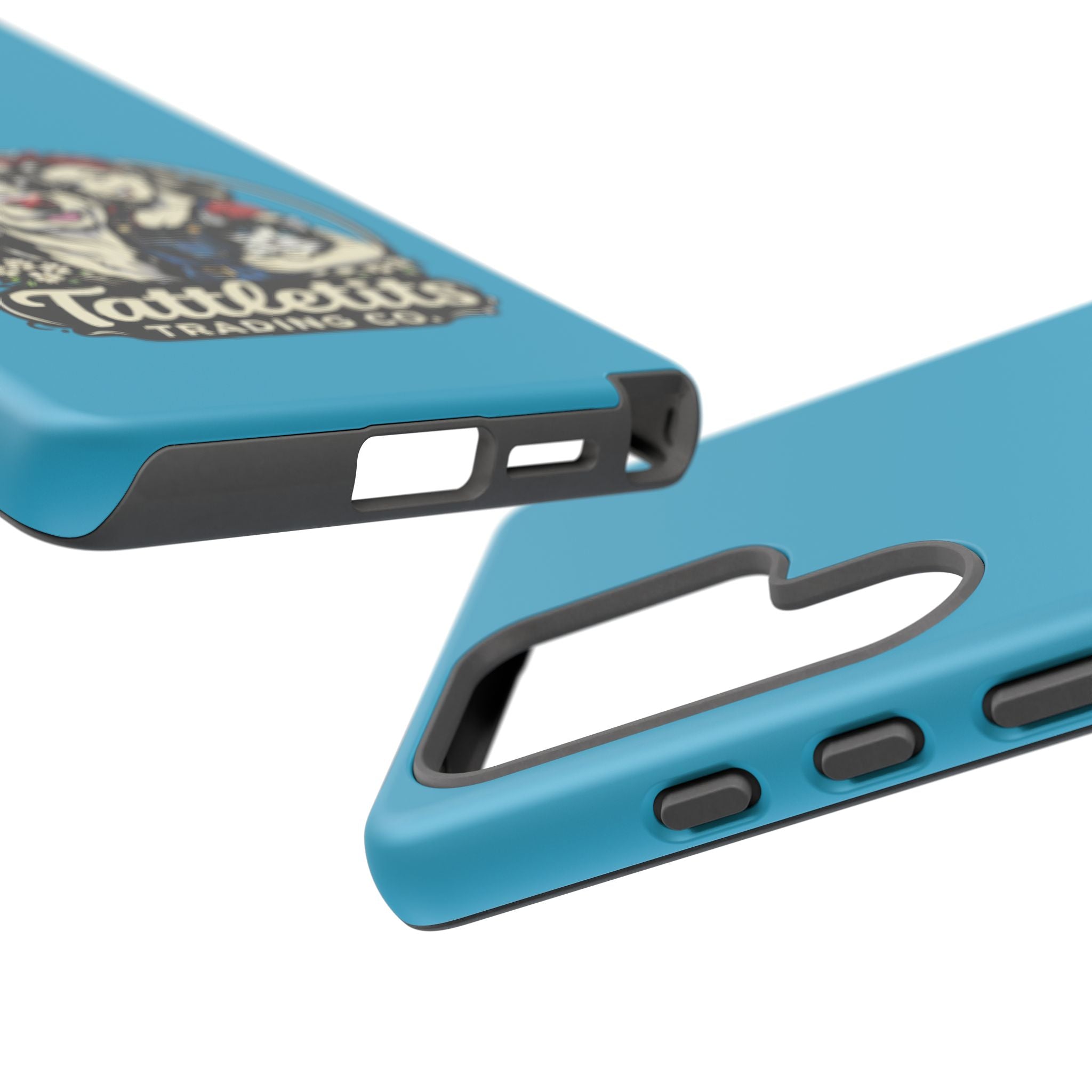 Phone Case — Retro 'Tuffellets' Logo Pattern on Teal