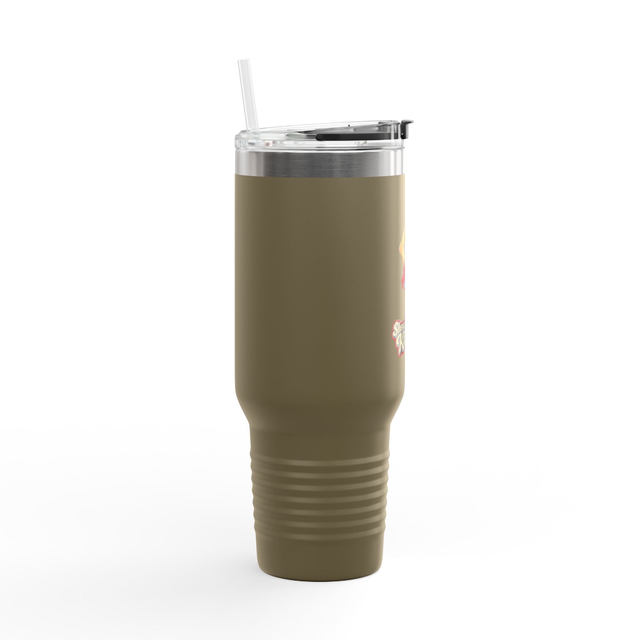 40oz Insulated Travel Mug — "Show Me Dem Kitties" Pin-Up Cat Design