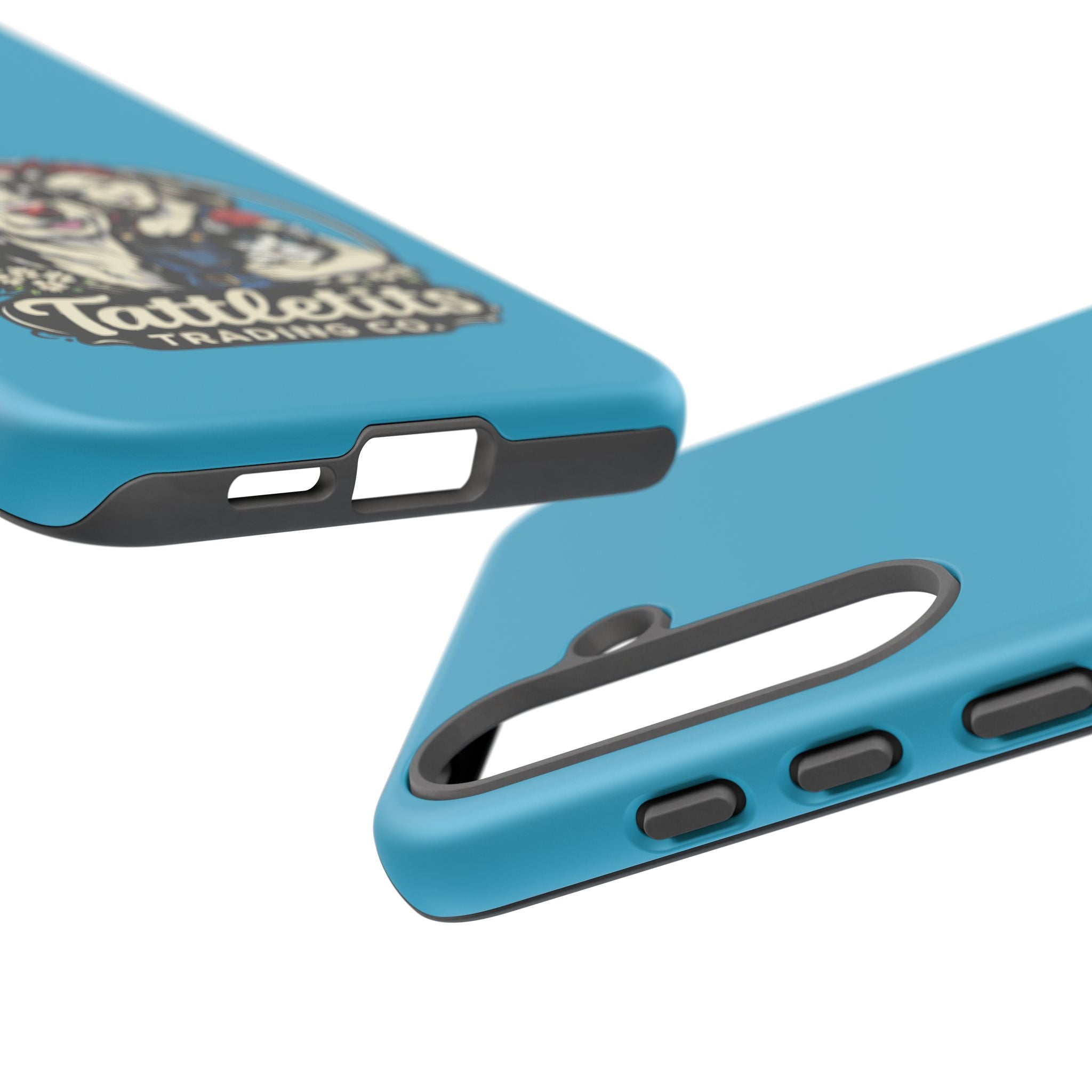 Phone Case — Retro 'Tuffellets' Logo Pattern on Teal