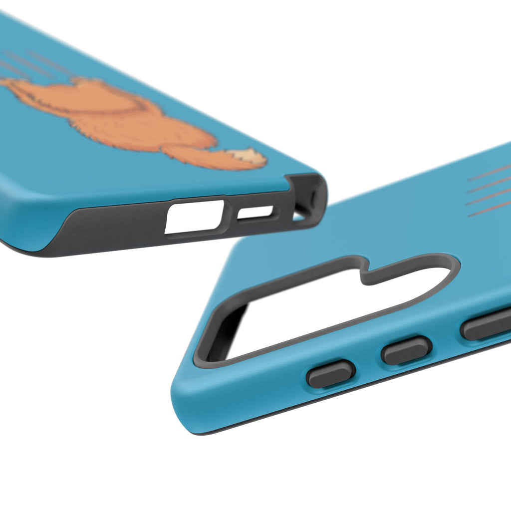 Cat Claw Blue Phone Case — Cute Hanging Orange Kitten Protective Cover