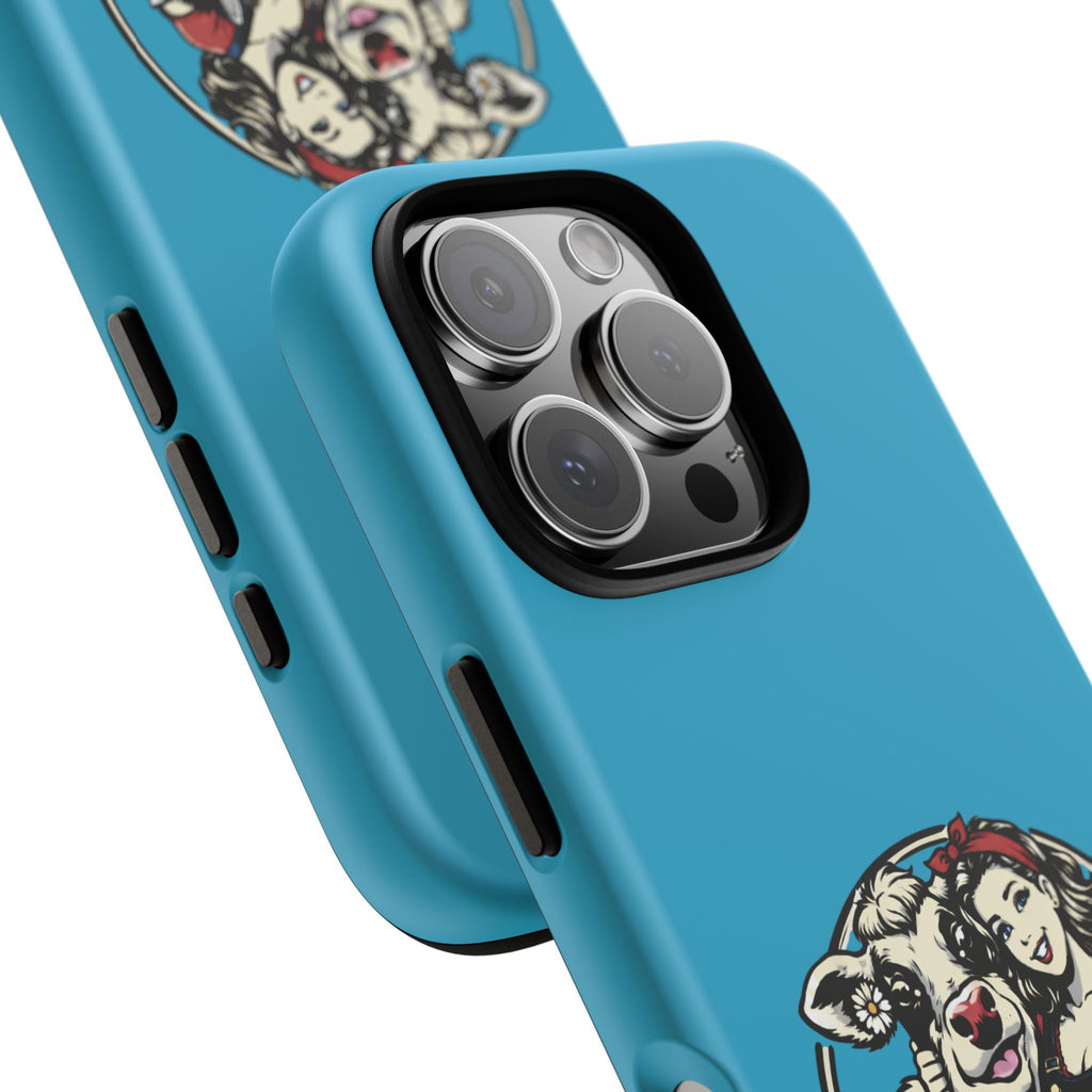 Phone Case — Retro 'Tuffellets' Logo Pattern on Teal