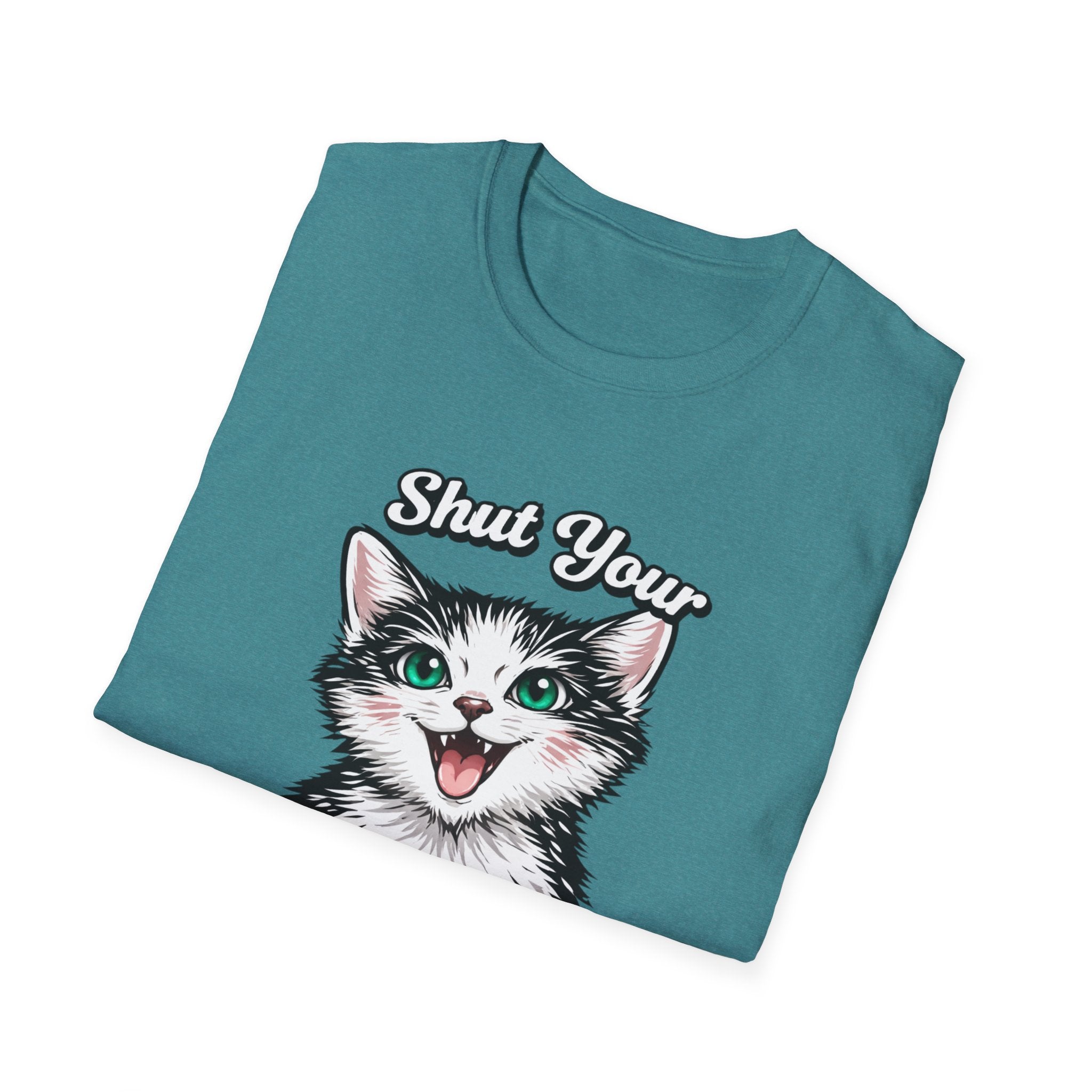 T-Shirt — "Shut Your Harlow Mouth" Funny Cat Graphic Tee