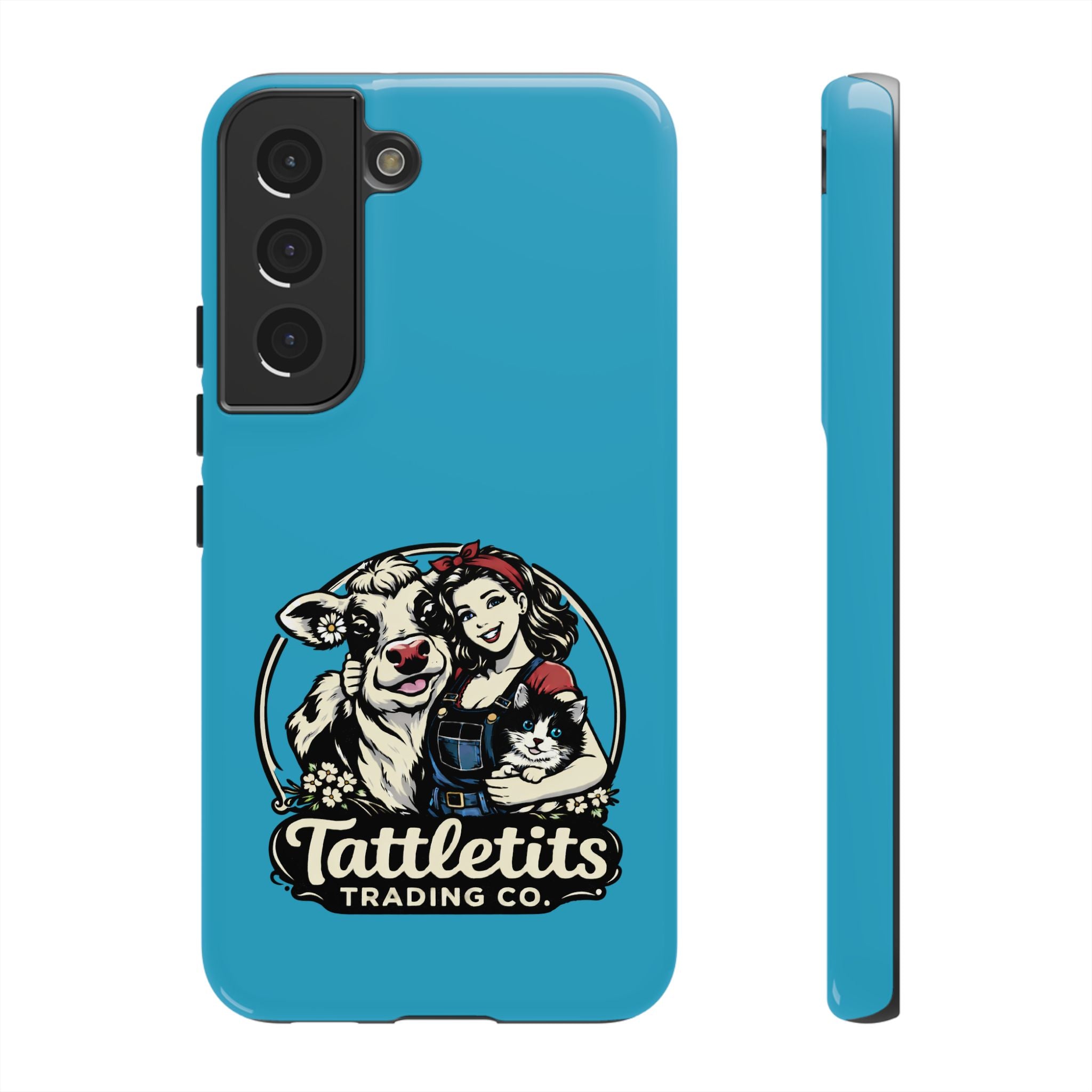Phone Case — Retro 'Tuffellets' Logo Pattern on Teal