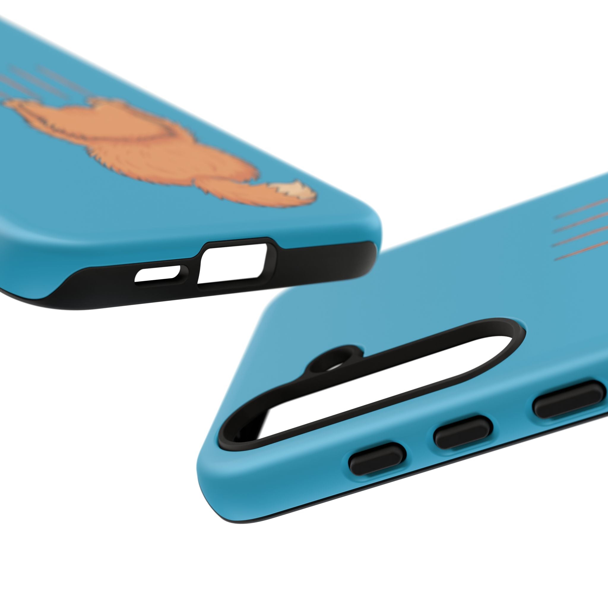 Cat Claw Blue Phone Case — Cute Hanging Orange Kitten Protective Cover