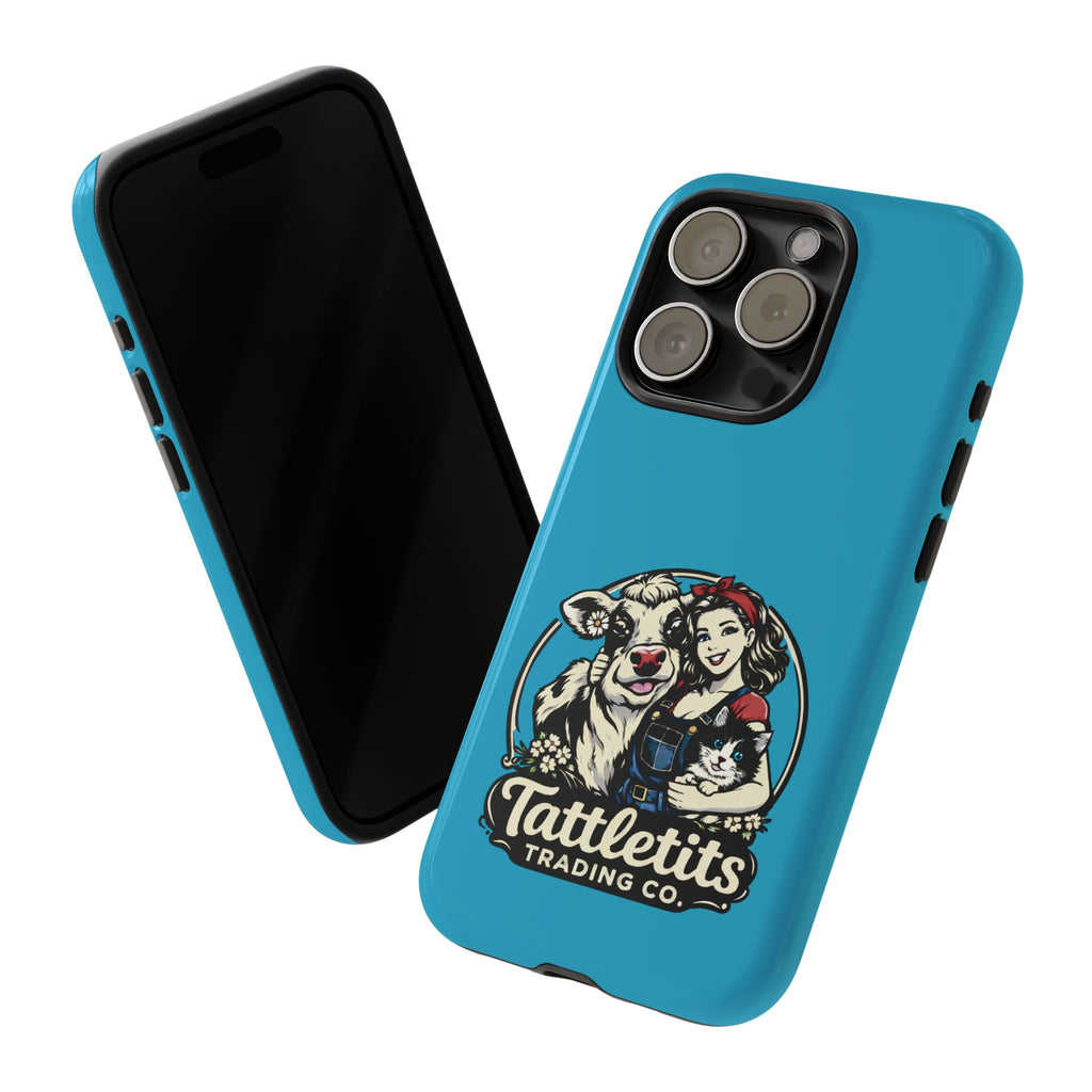 Phone Case — Retro 'Tuffellets' Logo Pattern on Teal