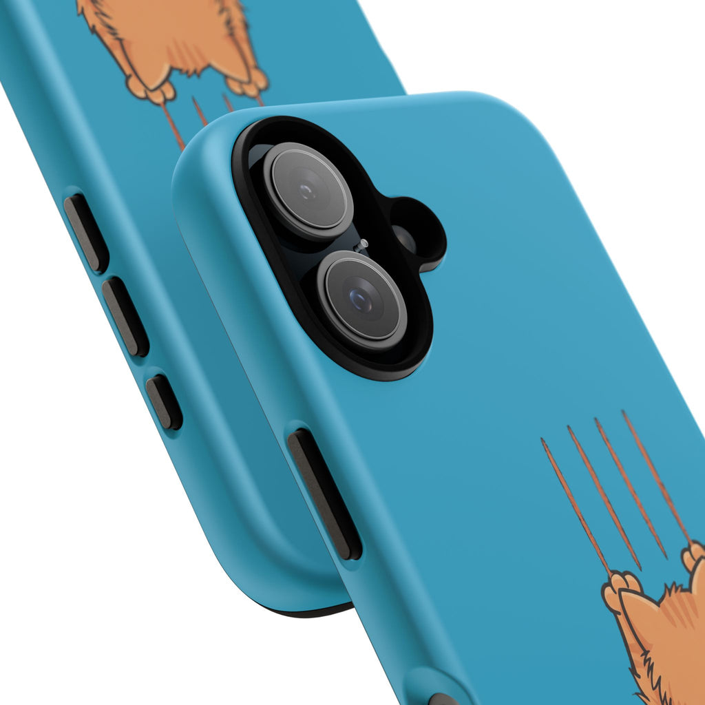 Cat Claw Blue Phone Case — Cute Hanging Orange Kitten Protective Cover