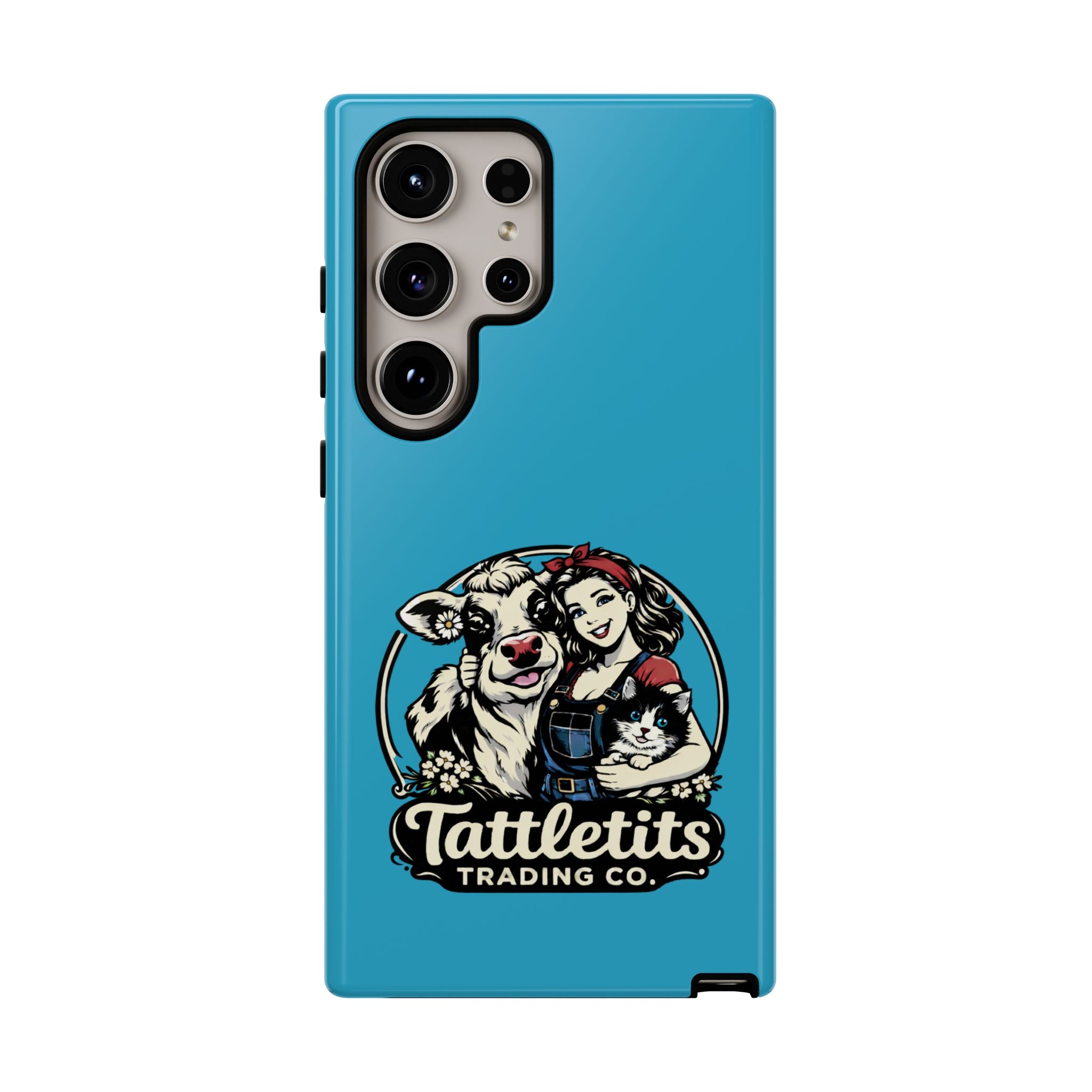 Phone Case — Retro 'Tuffellets' Logo Pattern on Teal