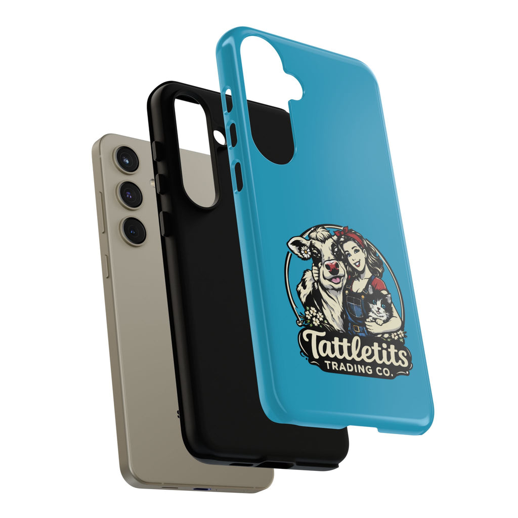 Phone Case — Retro 'Tuffellets' Logo Pattern on Teal