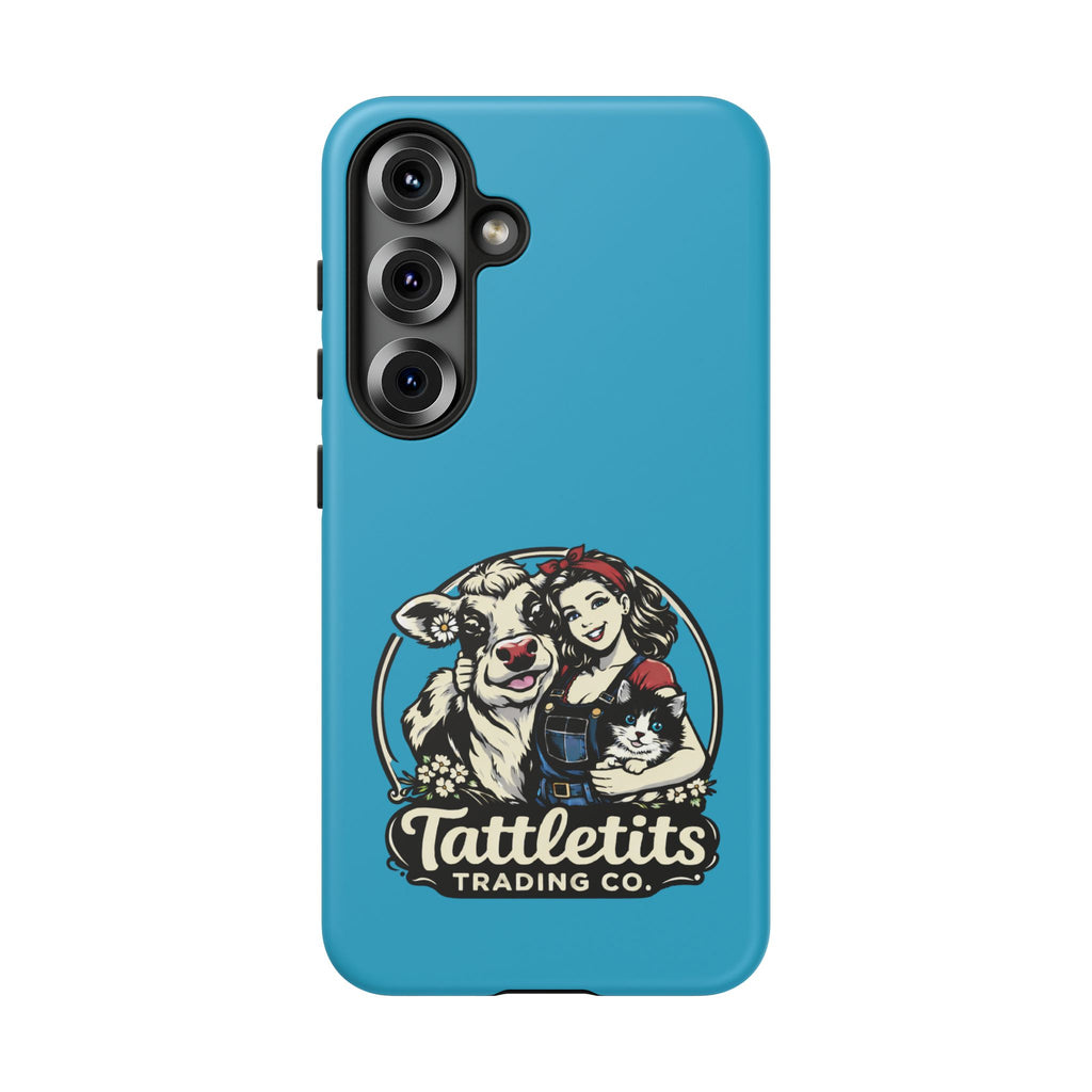 Phone Case — Retro 'Tuffellets' Logo Pattern on Teal