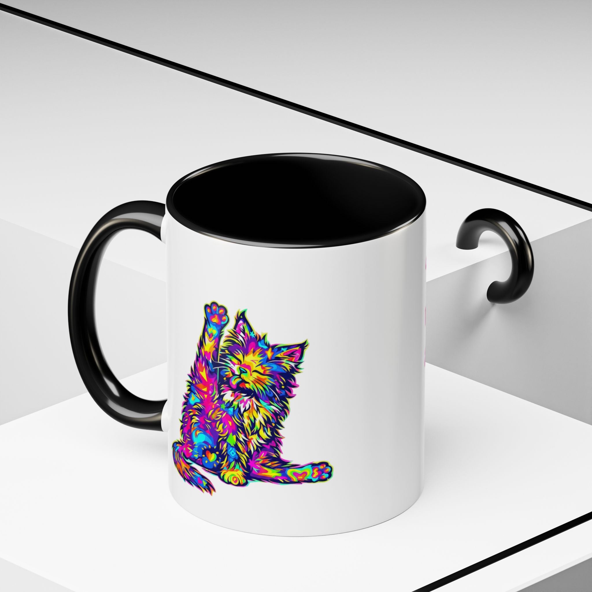 Cat Lover Coffee Mug — "Well lick my whiskers and call me Kitty" Accent Mug