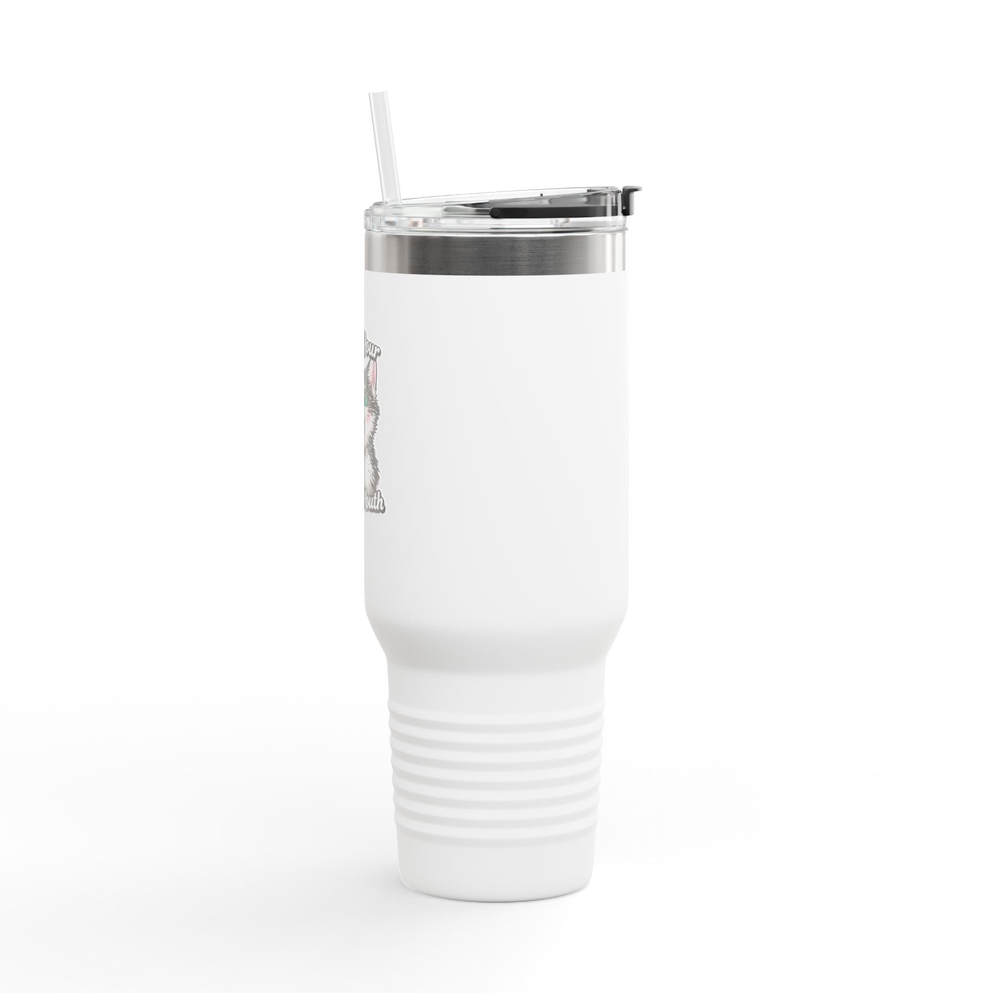 40oz Insulated Travel Mug — Mint Tumbler with Straw & Handle