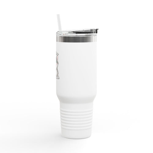 40oz Insulated Travel Mug — Mint Tumbler with Straw & Handle