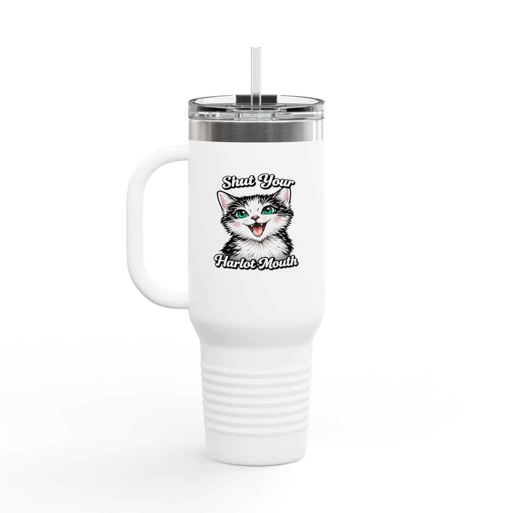 40oz Insulated Travel Mug — Mint Tumbler with Straw & Handle