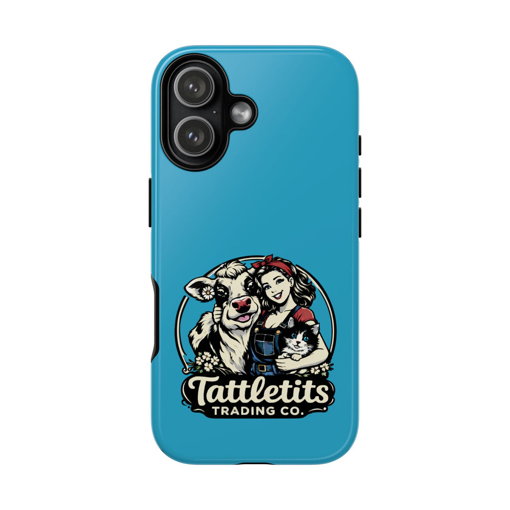 Phone Case — Retro 'Tuffellets' Logo Pattern on Teal