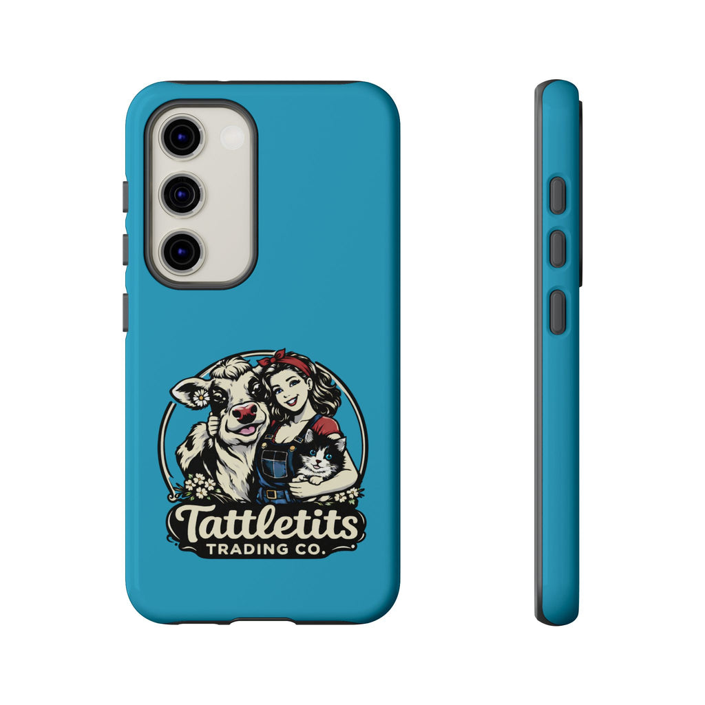 Phone Case — Retro 'Tuffellets' Logo Pattern on Teal