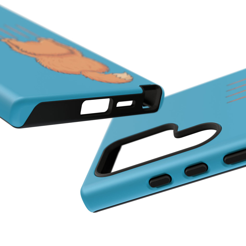 Cat Claw Blue Phone Case — Cute Hanging Orange Kitten Protective Cover