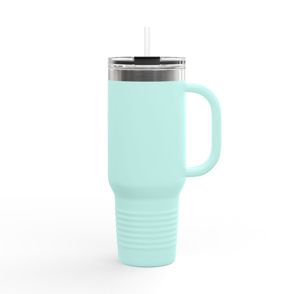 40oz Insulated Travel Mug — Mint Tumbler with Straw & Handle