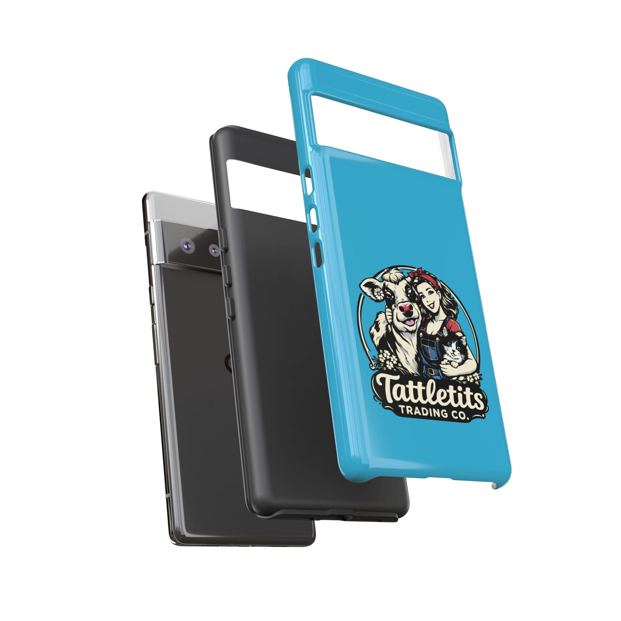 Phone Case — Retro 'Tuffellets' Logo Pattern on Teal