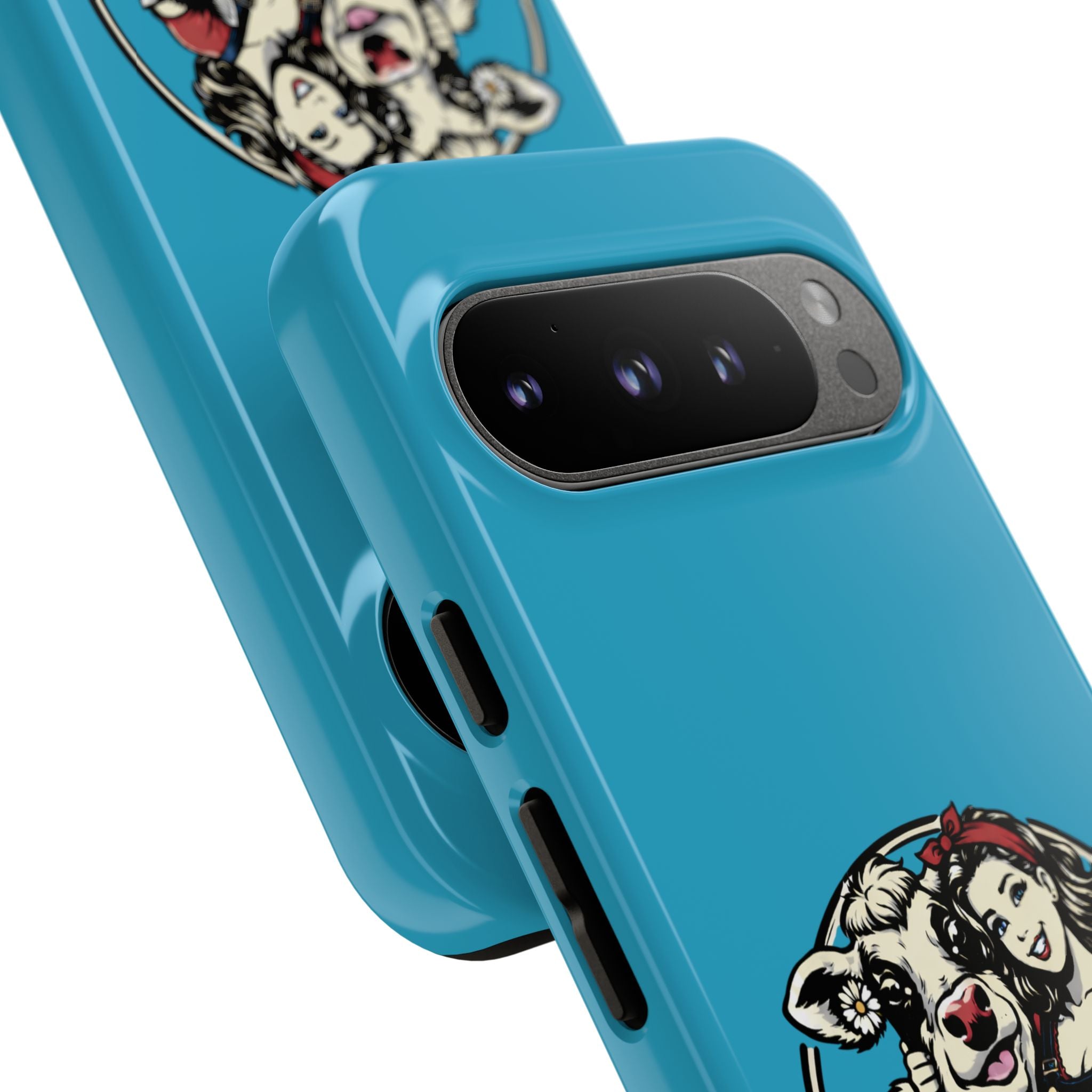 Phone Case — Retro 'Tuffellets' Logo Pattern on Teal