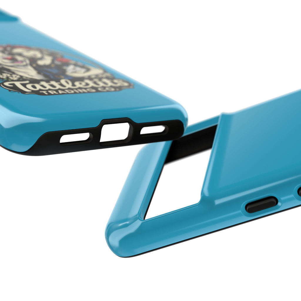 Phone Case — Retro 'Tuffellets' Logo Pattern on Teal
