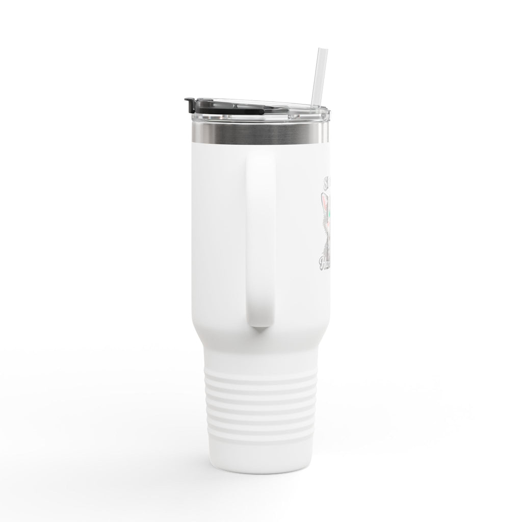 40oz Insulated Travel Mug — Mint Tumbler with Straw & Handle